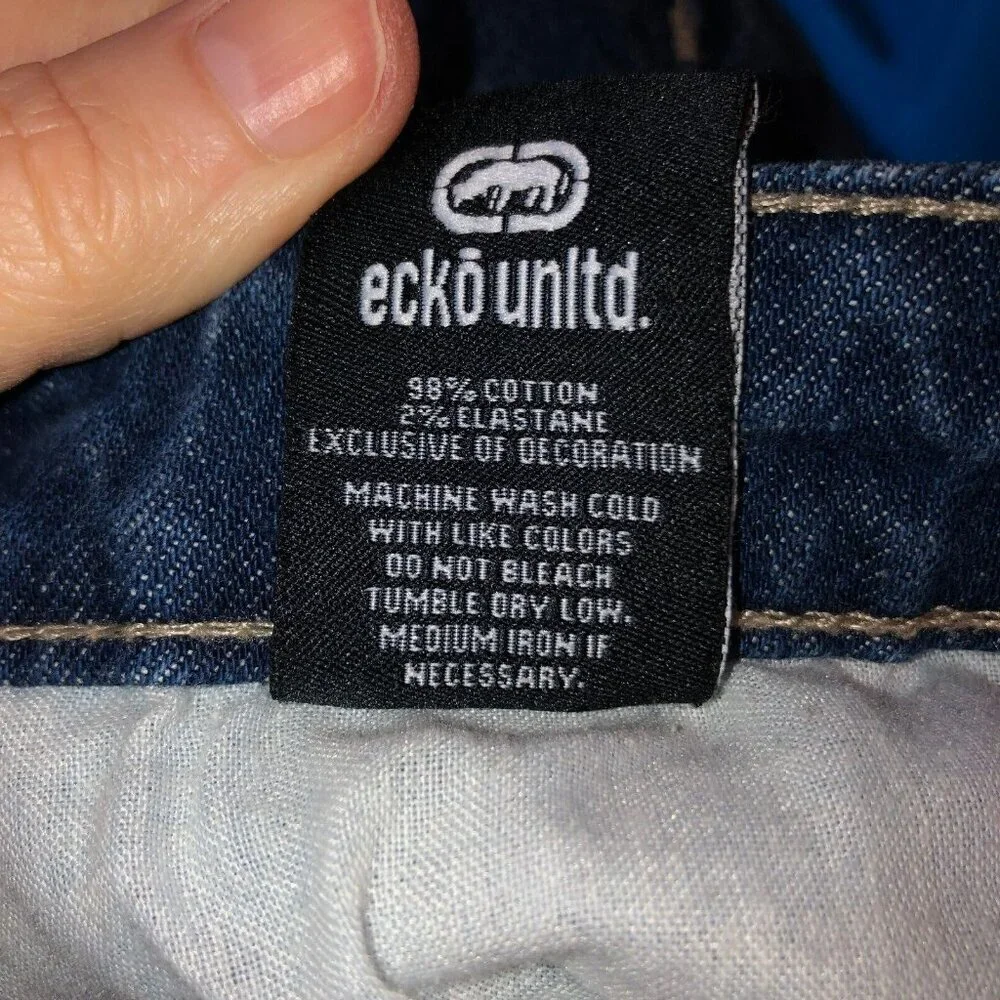 Ecko Unltd Mens Size 32 x 29.5 Medium Wash Faded Pockets Skinny Denim Jeans